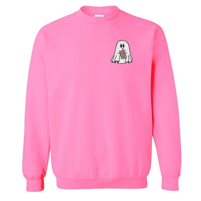 'Iced Coffee Ghost' Embroidered Crewneck Sweatshirt - United Monograms