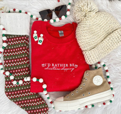 'I'd Rather Be' Christmas Edition Crewneck Sweatshirt - United Monograms