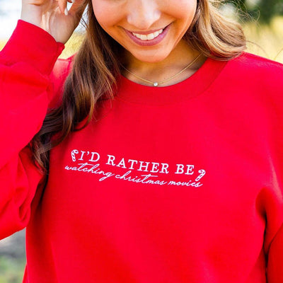 'I'd Rather Be' Christmas Edition Crewneck Sweatshirt - United Monograms