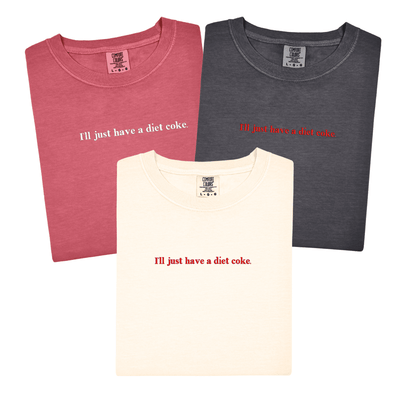 'I'll Just Have A Diet Coke' Embroidered T-Shirt - United Monograms