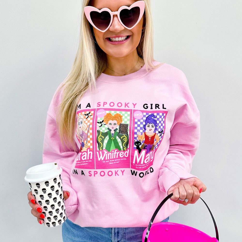 'I'm A Spooky Girl, In A Spooky World' Crewneck Sweatshirt - United Monograms