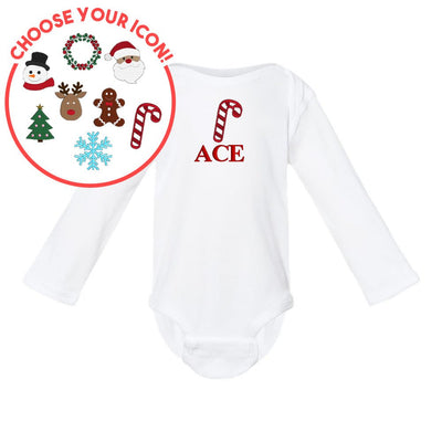 Infant Make It Yours™ Christmas Icon Long Sleeve Onesie - United Monograms