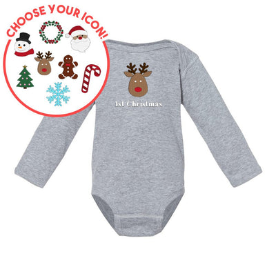 Infant Make It Yours™ Christmas Icon Long Sleeve Onesie - United Monograms