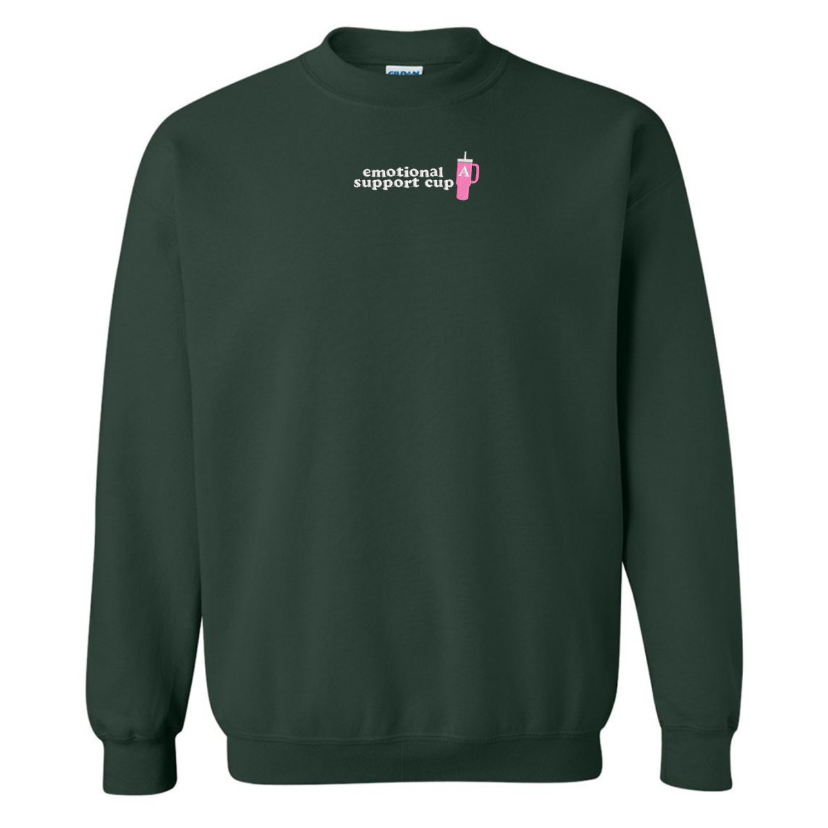 Initial 'Emotional Support Cup' Crewneck Sweatshirt - United Monograms