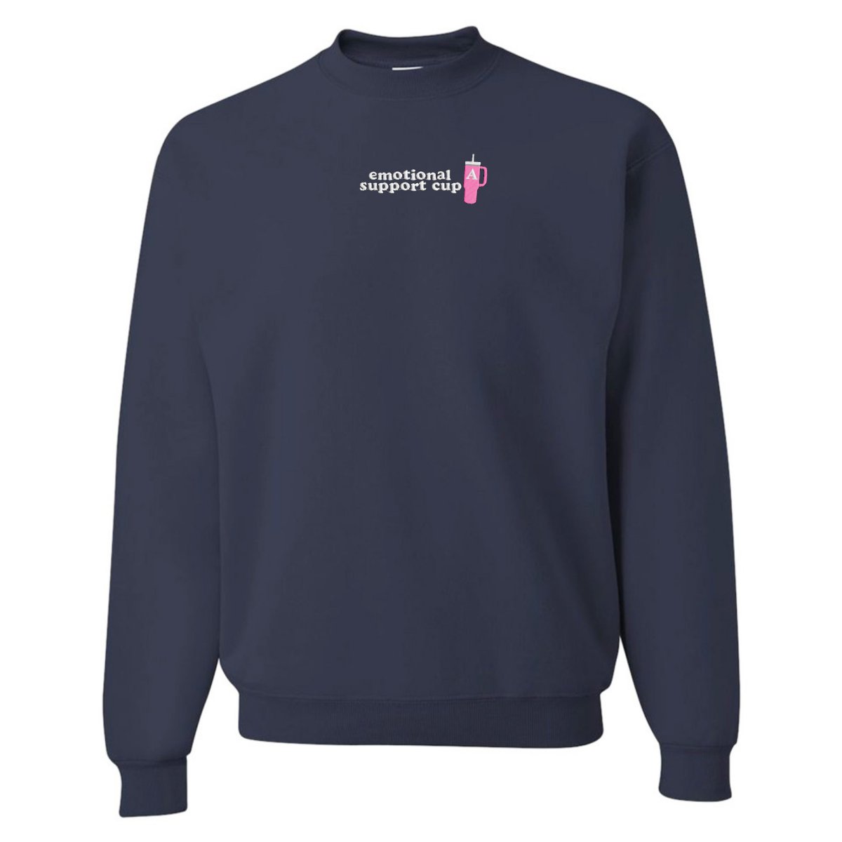 Initial 'Emotional Support Cup' Crewneck Sweatshirt - United Monograms