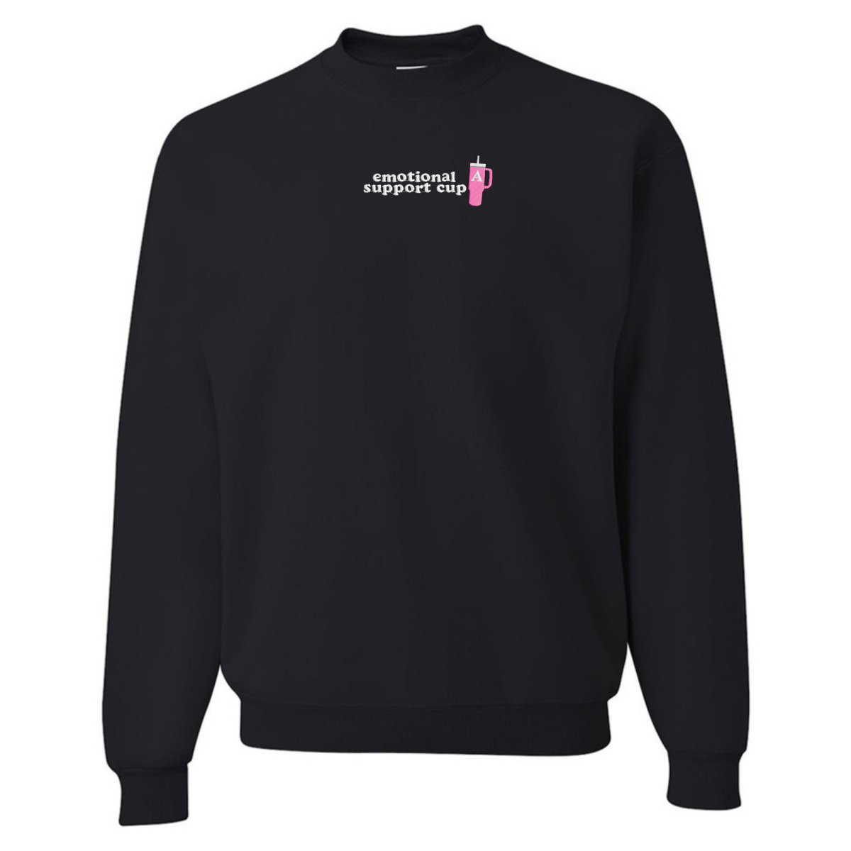 Initial 'Emotional Support Cup' Crewneck Sweatshirt - United Monograms