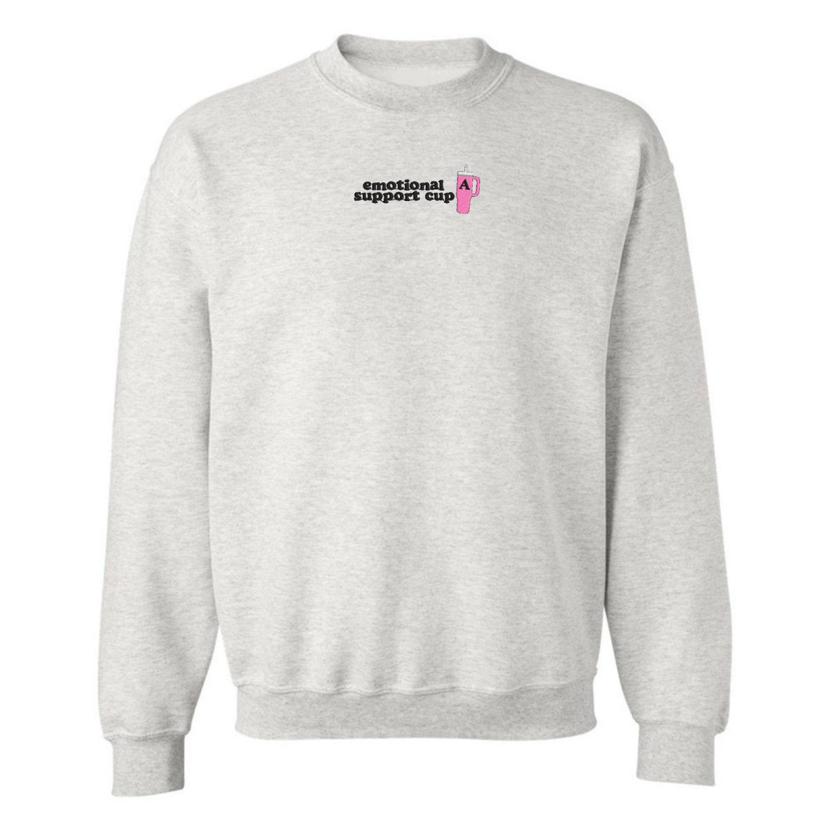 Initial 'Emotional Support Cup' Crewneck Sweatshirt - United Monograms