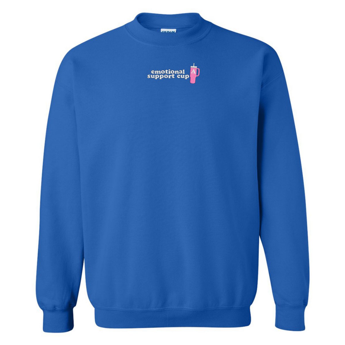 Initial 'Emotional Support Cup' Crewneck Sweatshirt - United Monograms