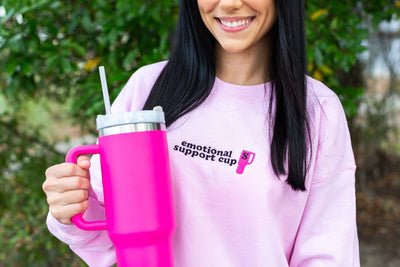 Initial 'Emotional Support Cup' Crewneck Sweatshirt - United Monograms