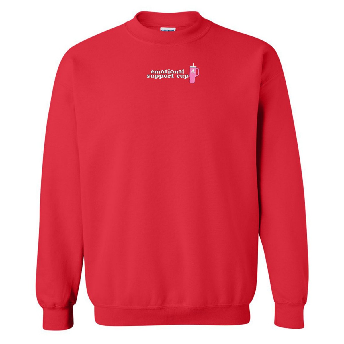 Initial 'Emotional Support Cup' Crewneck Sweatshirt - United Monograms