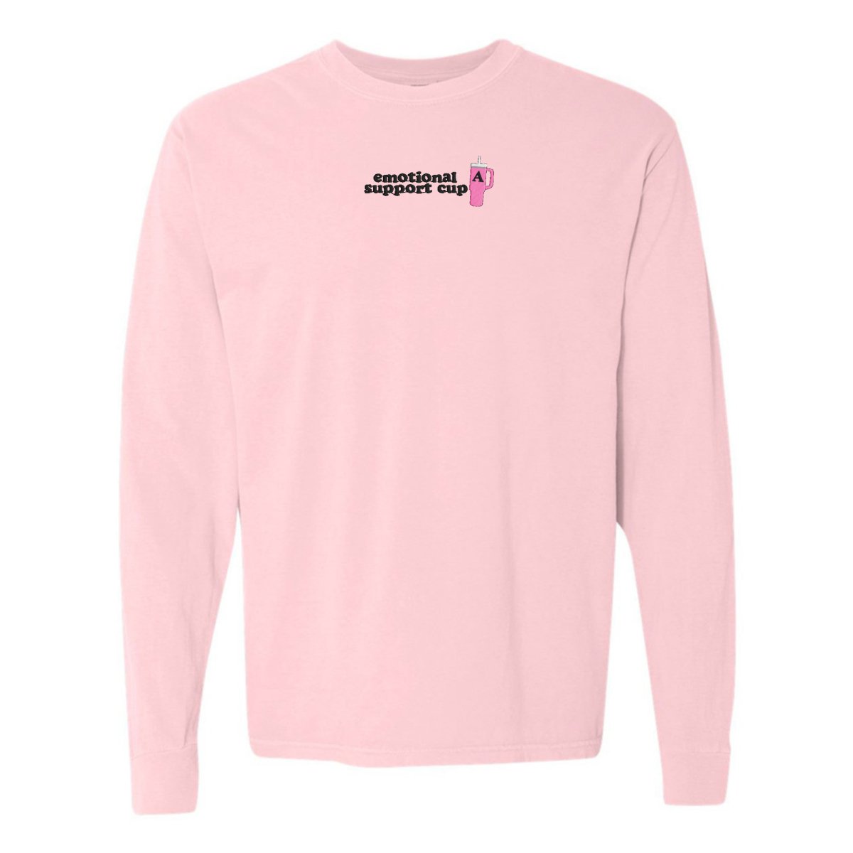 Initial 'Emotional Support Cup' Long Sleeve T-Shirt - United Monograms