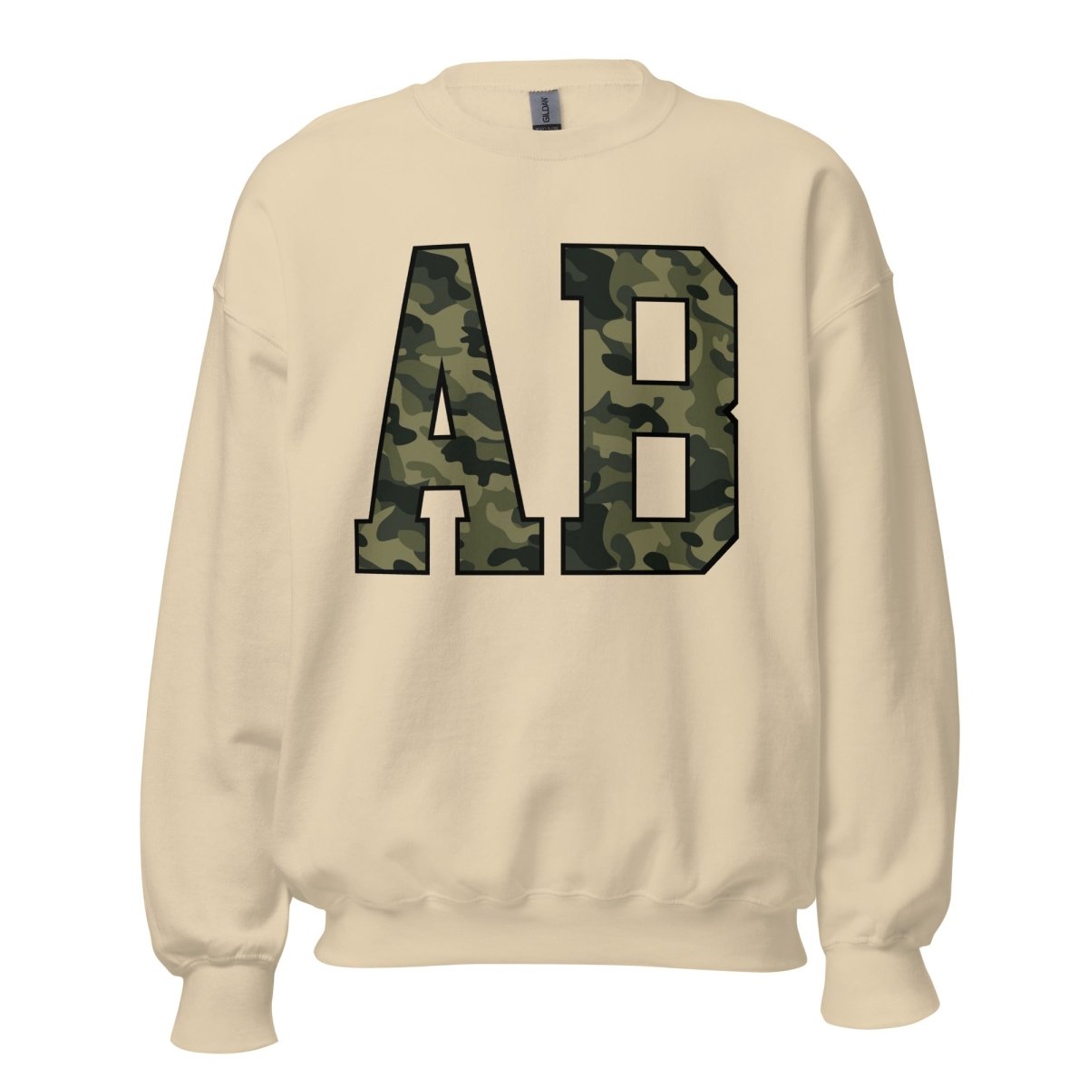Initialed 'Camo' Big Print Crewneck Sweatshirt - United Monograms