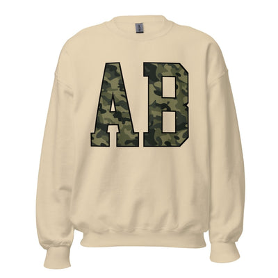 Initialed 'Camo' Big Print Crewneck Sweatshirt - United Monograms