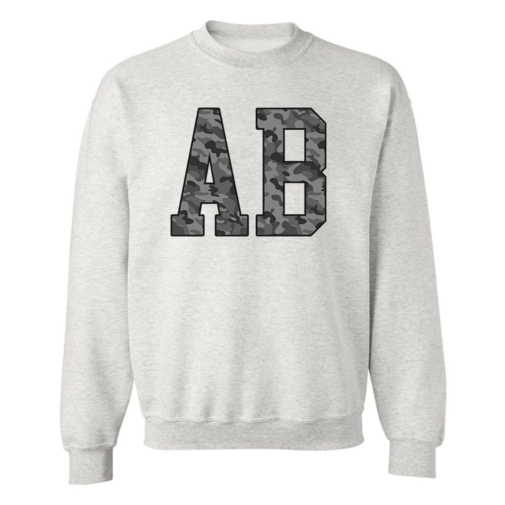 Initialed 'Camo' Big Print Crewneck Sweatshirt - United Monograms