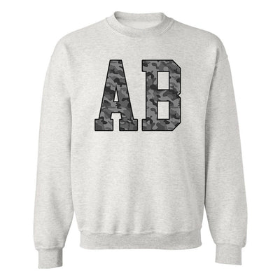 Initialed 'Camo' Big Print Crewneck Sweatshirt - United Monograms
