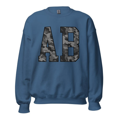Initialed 'Camo' Big Print Crewneck Sweatshirt - United Monograms