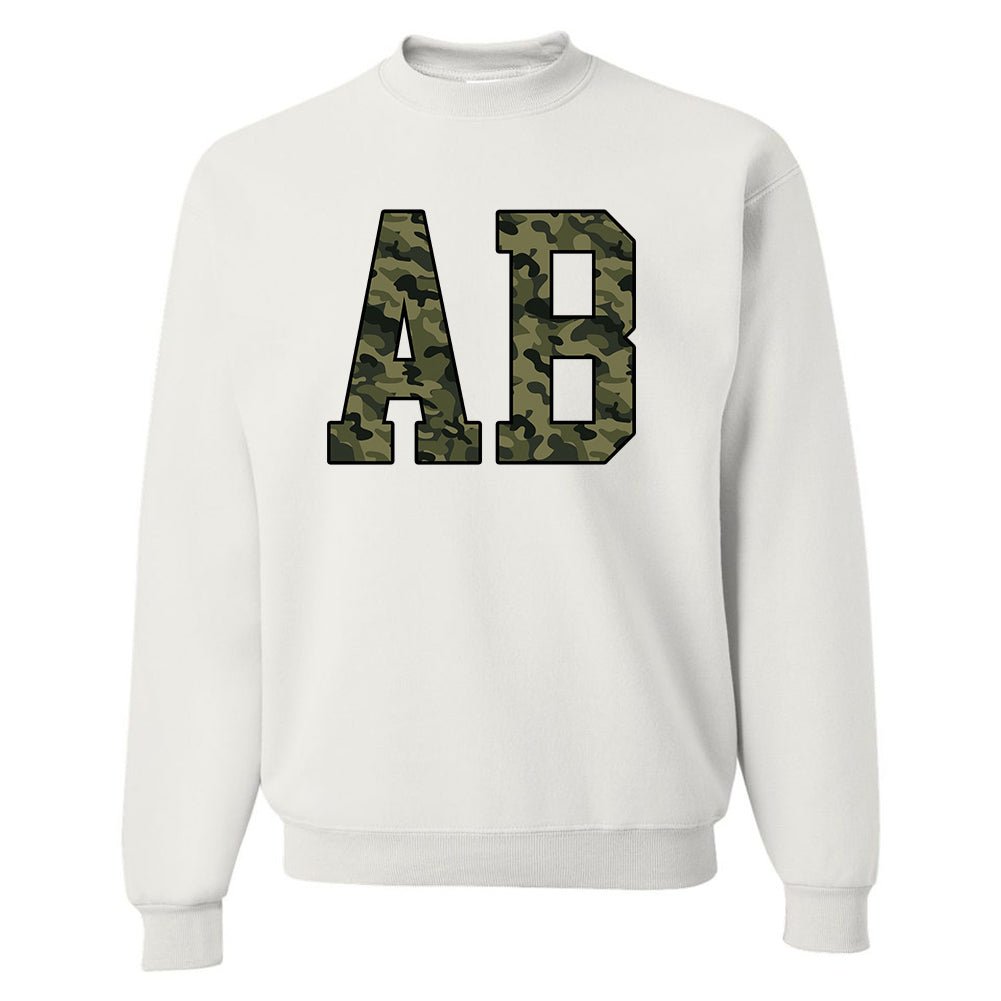 Initialed 'Camo' Big Print Crewneck Sweatshirt - United Monograms