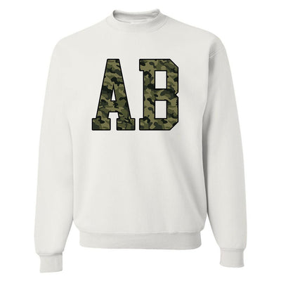 Initialed 'Camo' Big Print Crewneck Sweatshirt - United Monograms