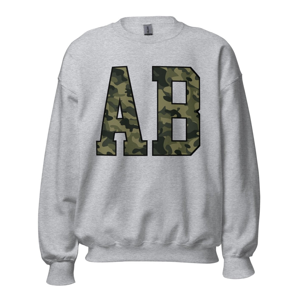 Initialed 'Camo' Big Print Crewneck Sweatshirt - United Monograms