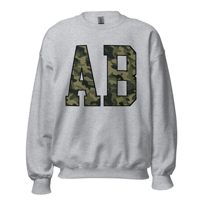 Initialed 'Camo' Big Print Crewneck Sweatshirt - United Monograms