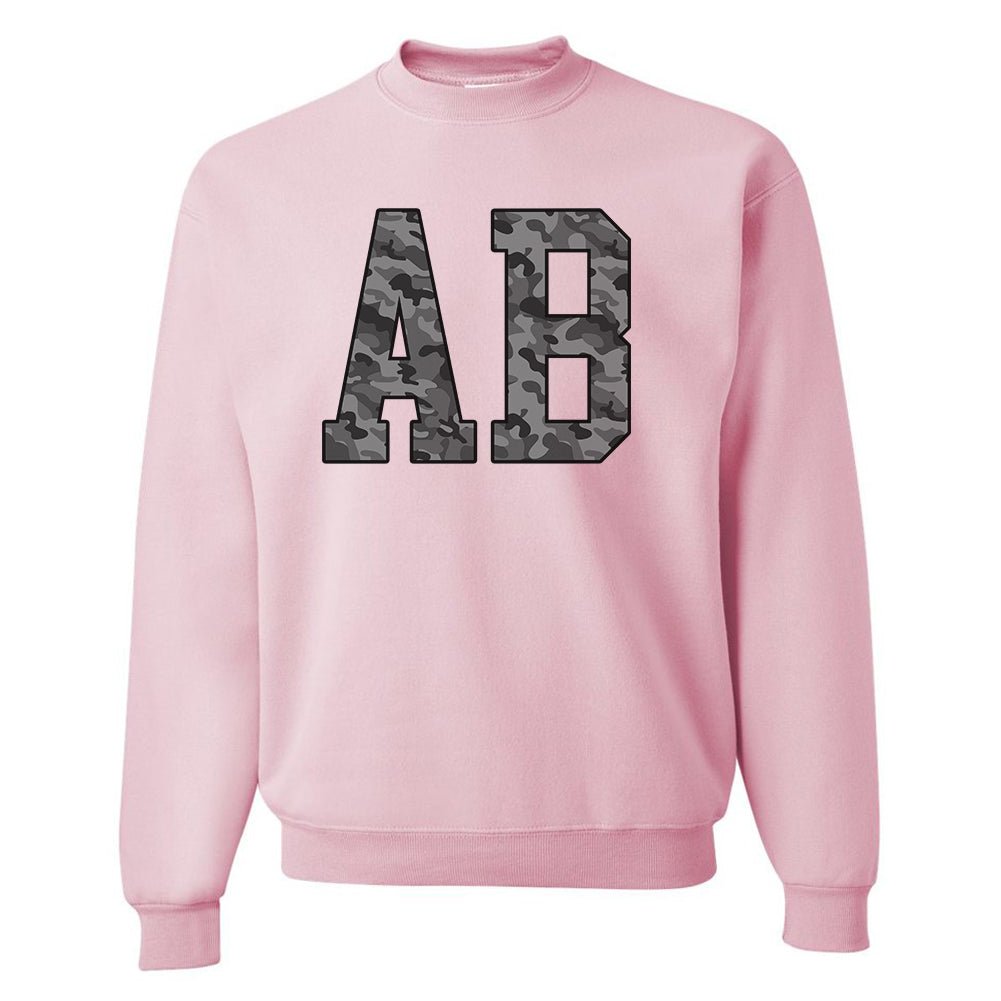 Initialed 'Camo' Big Print Crewneck Sweatshirt - United Monograms