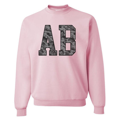 Initialed 'Camo' Big Print Crewneck Sweatshirt - United Monograms