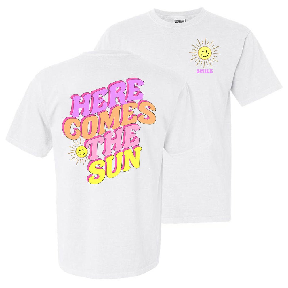 Initialed 'Here Comes The Sun' Front & Back T-Shirt - United Monograms