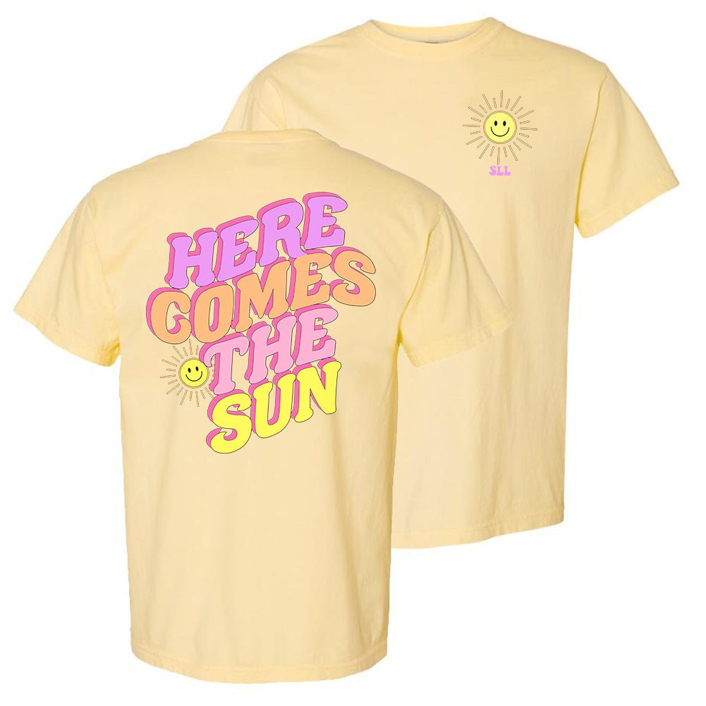 Initialed 'Here Comes The Sun' Front & Back T-Shirt - United Monograms