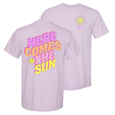 Initialed 'Here Comes The Sun' Front & Back T-Shirt - United Monograms