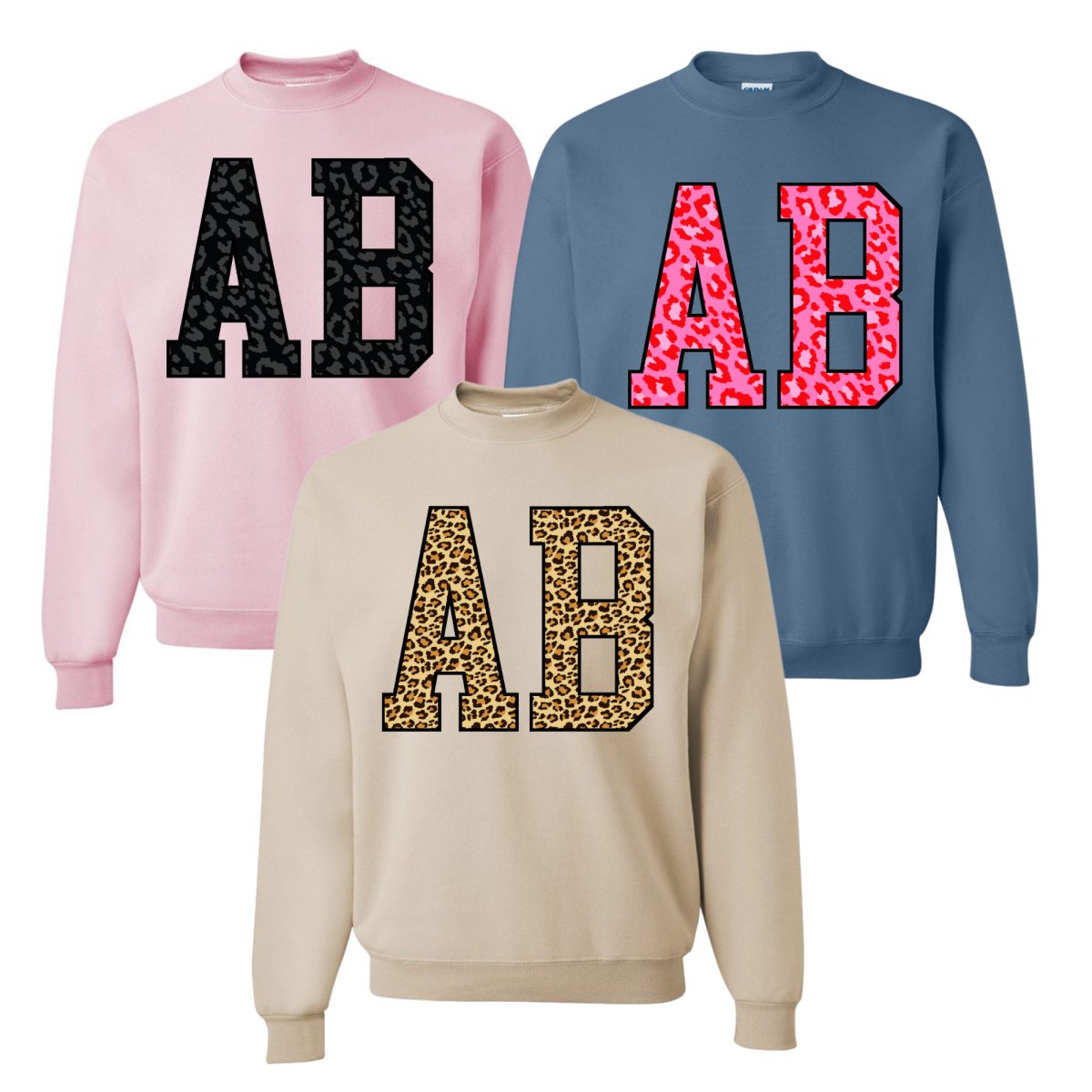 Initialed 'Leopard' Big Print Sweatshirt - United Monograms