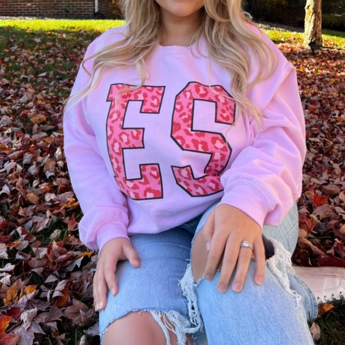 Initialed 'Leopard' Big Print Sweatshirt - United Monograms