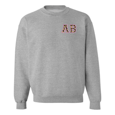 Initialed Leopard Crewneck Sweatshirt - United Monograms