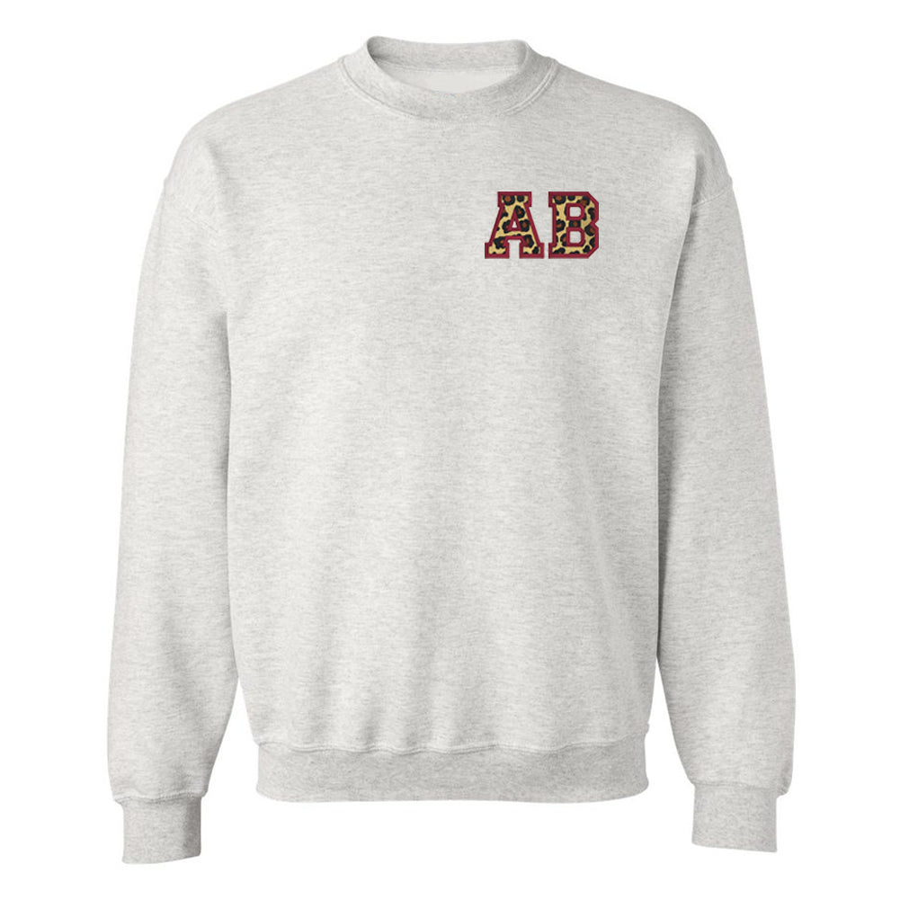 Initialed Leopard Crewneck Sweatshirt - United Monograms