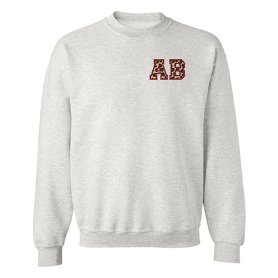 Initialed Leopard Crewneck Sweatshirt - United Monograms