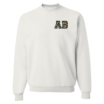 Initialed Leopard Crewneck Sweatshirt - United Monograms