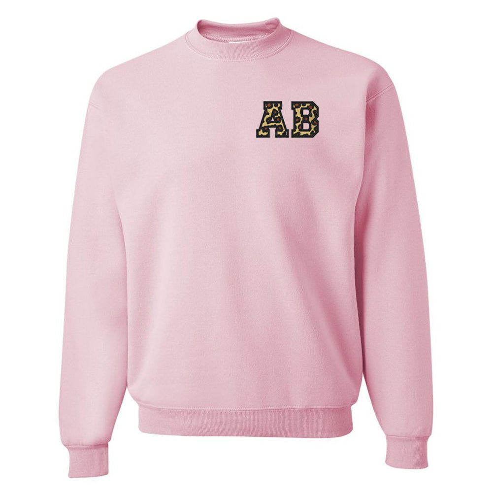 Initialed Leopard Crewneck Sweatshirt - United Monograms