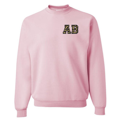Initialed Leopard Crewneck Sweatshirt - United Monograms