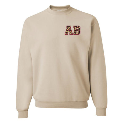 Initialed Leopard Crewneck Sweatshirt - United Monograms