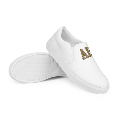 Initialed Leopard Women’s Slip-On Canvas Shoes - United Monograms
