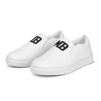 Initialed Leopard Women’s Slip-On Canvas Shoes - United Monograms
