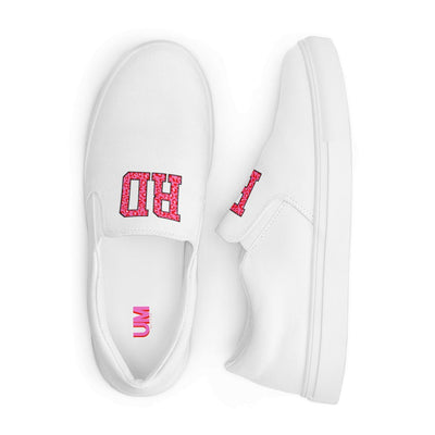 Initialed Leopard Women’s Slip-On Canvas Shoes - United Monograms