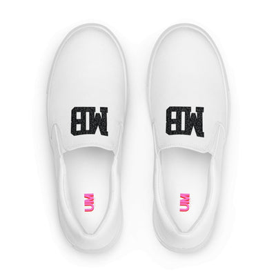 Initialed Leopard Women’s Slip-On Canvas Shoes - United Monograms