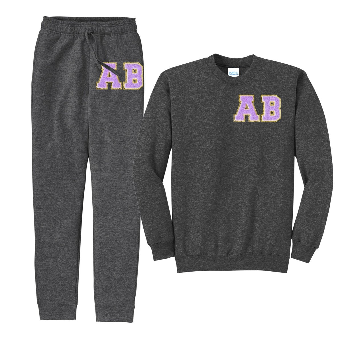 Initialed Letter Patch Jogger Set - United Monograms