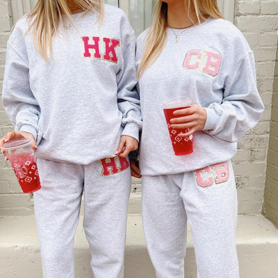 Initialed Letter Patch Sweat Set - United Monograms