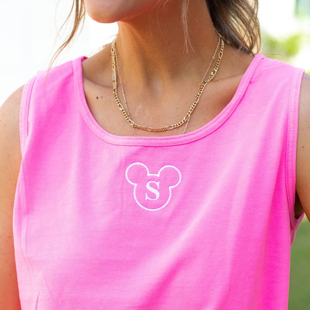 Initialed Neon Pink 'Magic Ears' Tank Top - United Monograms