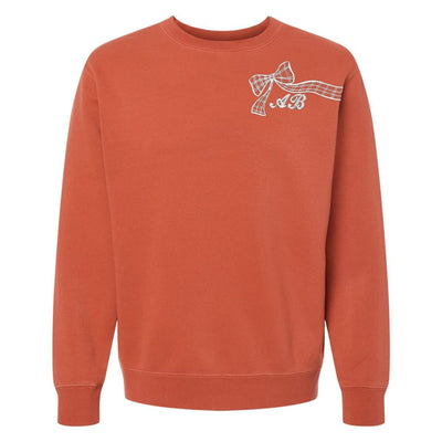 Initialed Plaid 'Bow in the Breeze' Cozy Crew - United Monograms