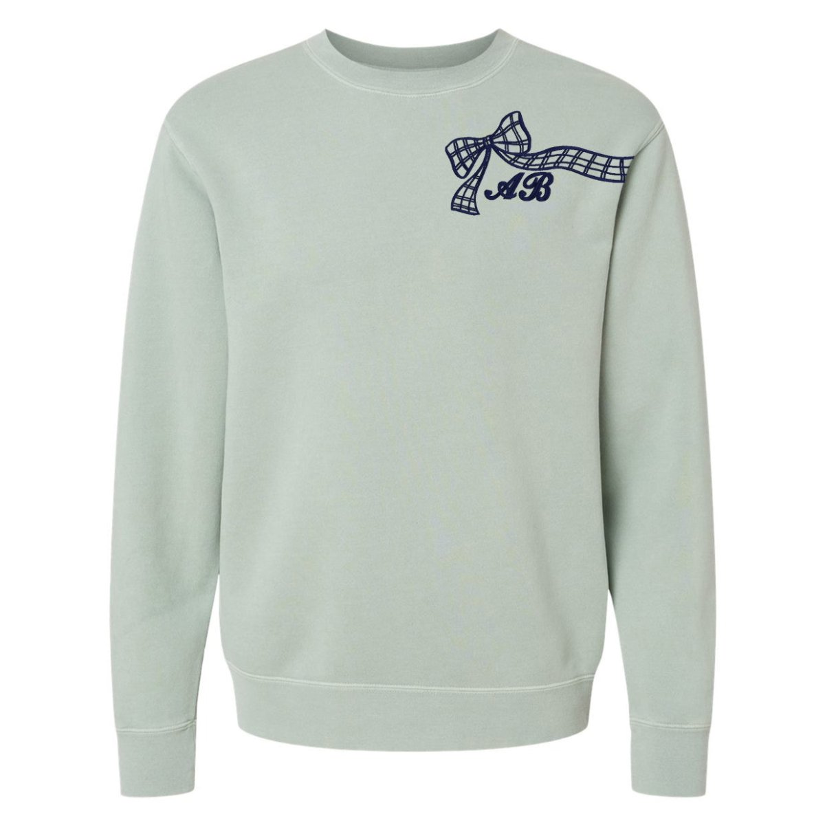 Initialed Plaid 'Bow in the Breeze' Cozy Crew - United Monograms