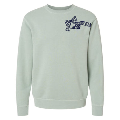 Initialed Plaid 'Bow in the Breeze' Cozy Crew - United Monograms