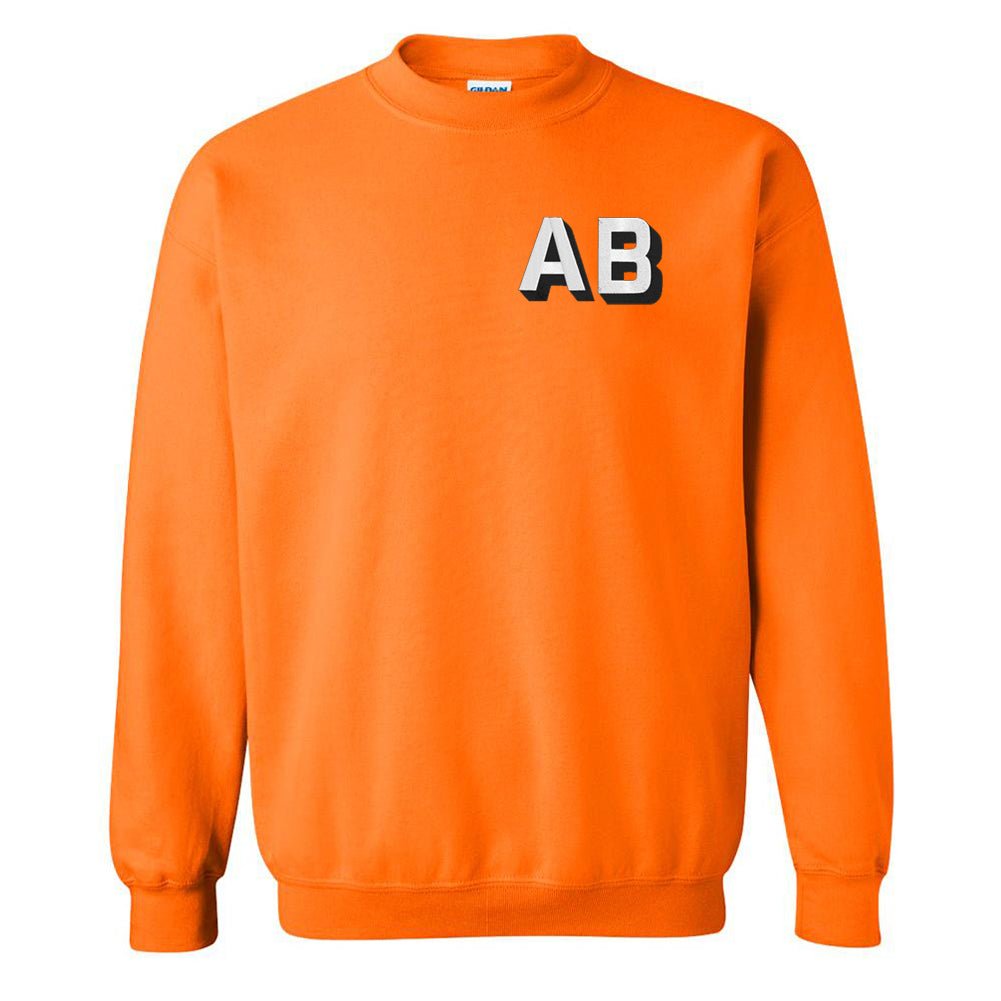 Initialed Shadow Block Neon Crewneck Sweatshirt – United Initialed Shadow Block Neon Crewneck Sweatshirt – United