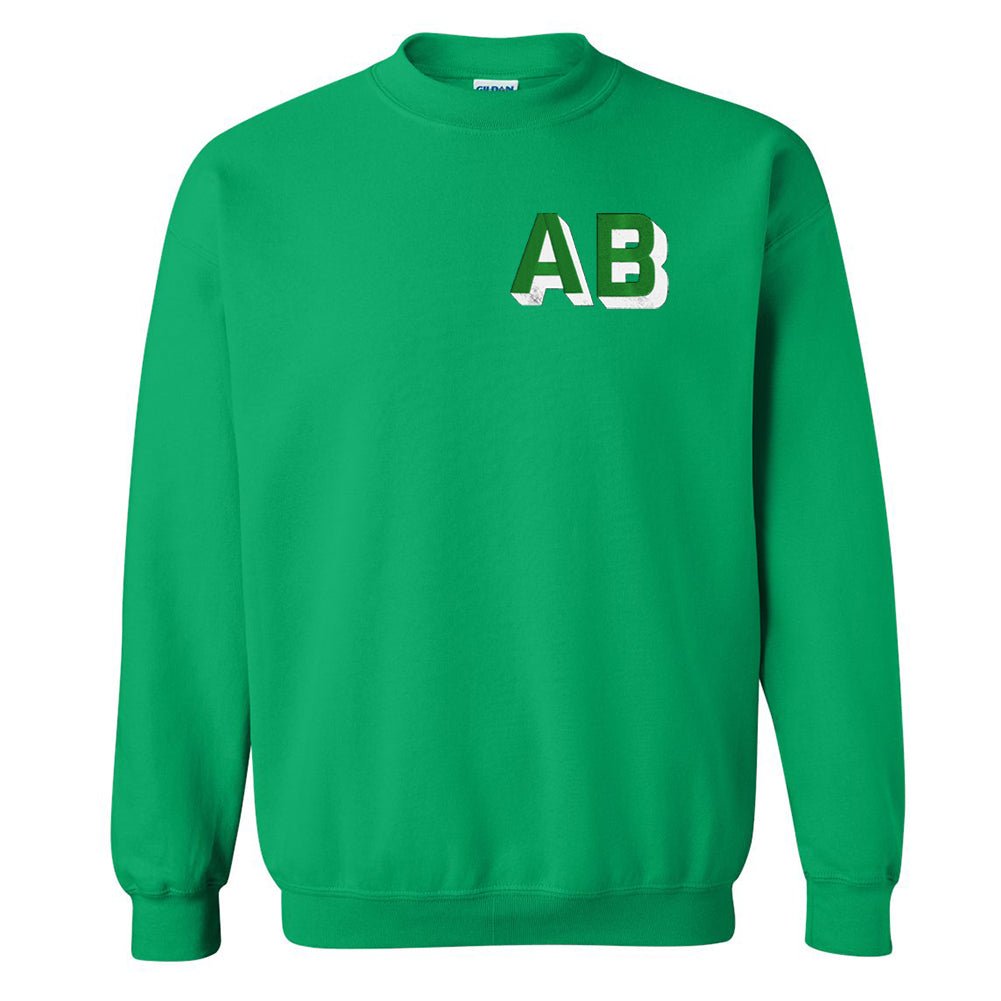 Initialed Shadow Block Team Color Sweatshirt - United Monograms